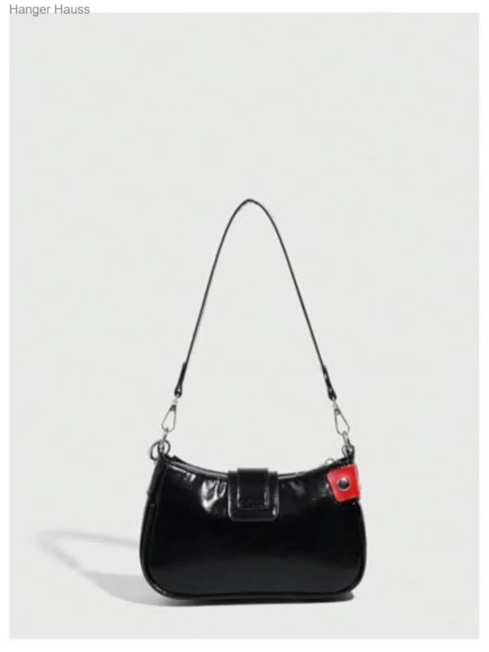 Y2K Star Embroidery Mini Chain Hobo Handbag, PU Leather Top Handle Purse
